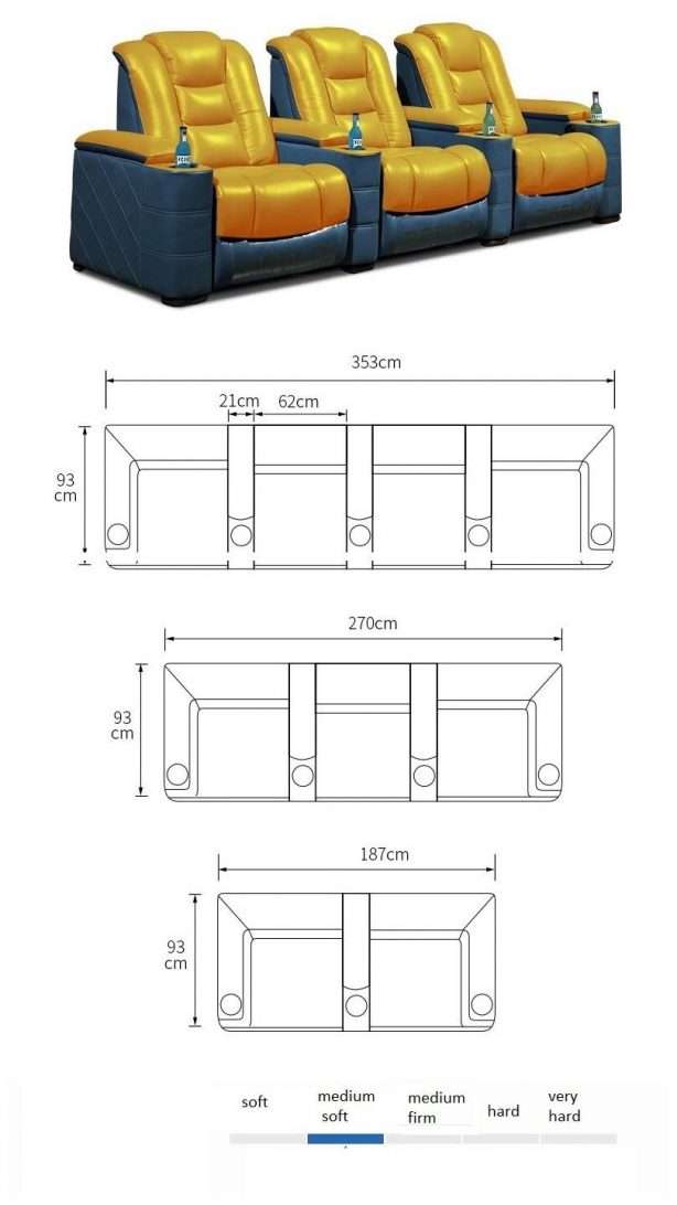 cinema chair dimensions