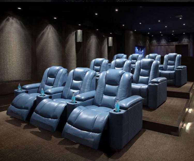 White Cow Leather Cinema Chairs For Home LS849