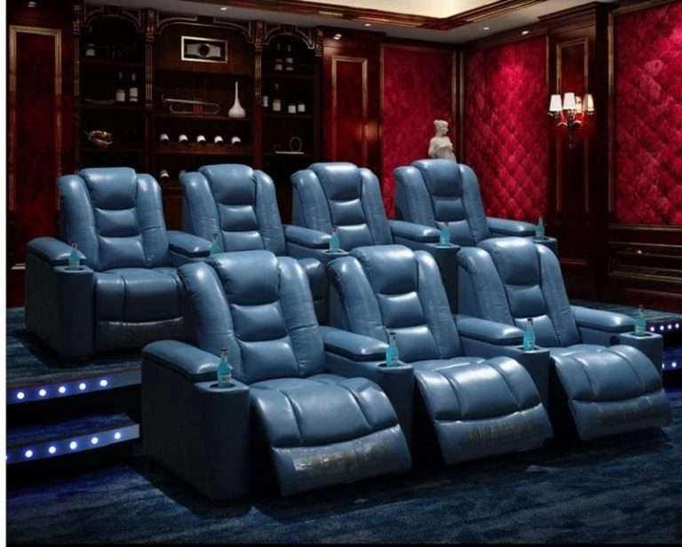 White Cow Leather Cinema Chairs For Home LS849