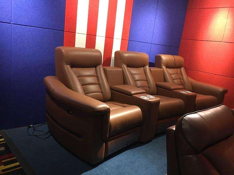 yellow home theater chairs