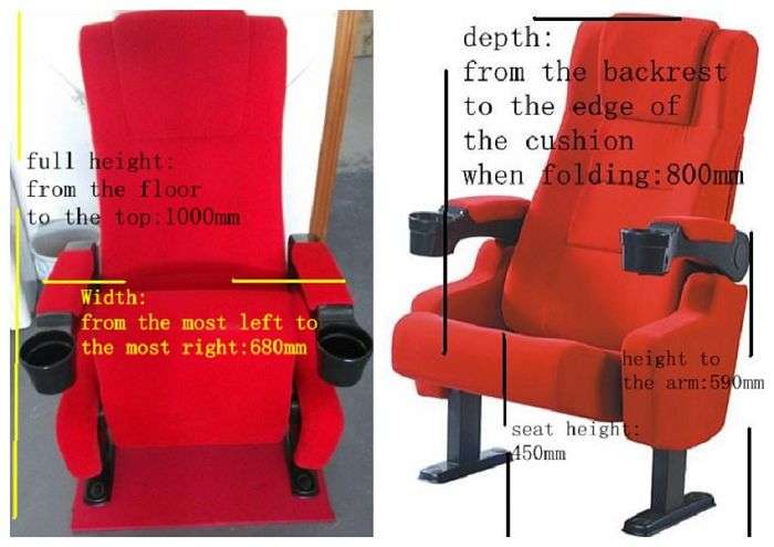 cinema seat dimensions