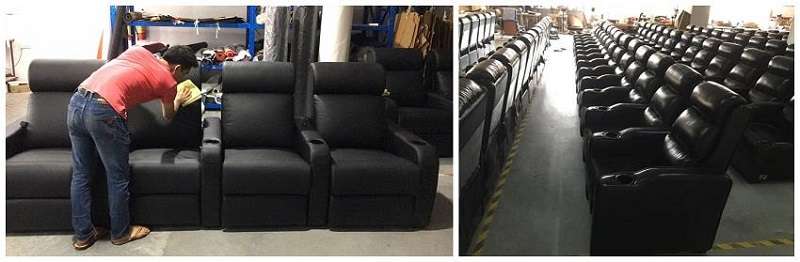 cleaning and packing of real leather theater seating