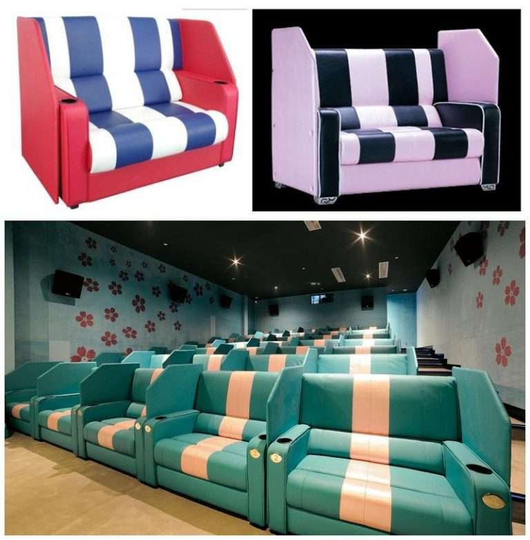 Contemporary Loveseat For VIP Cinema Home Theater Seating, Cinema