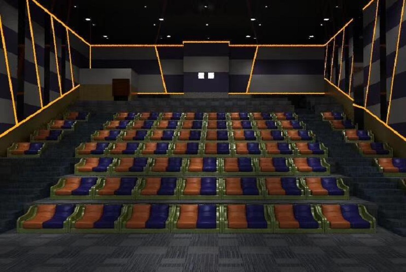 movie theater with movie bed