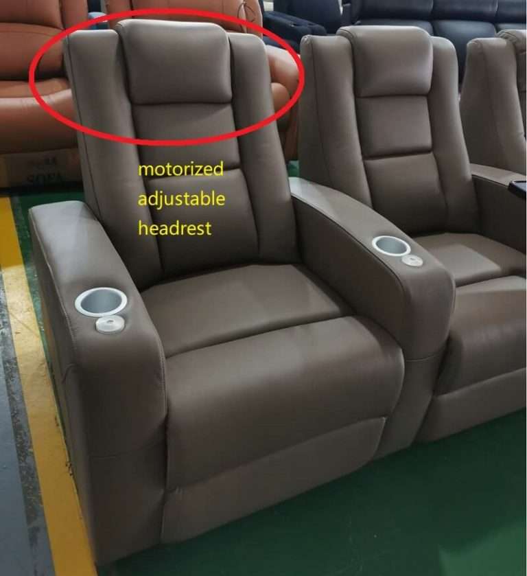 Leather Home Theater Sofa LS881 With Tray Table Linsen Seating