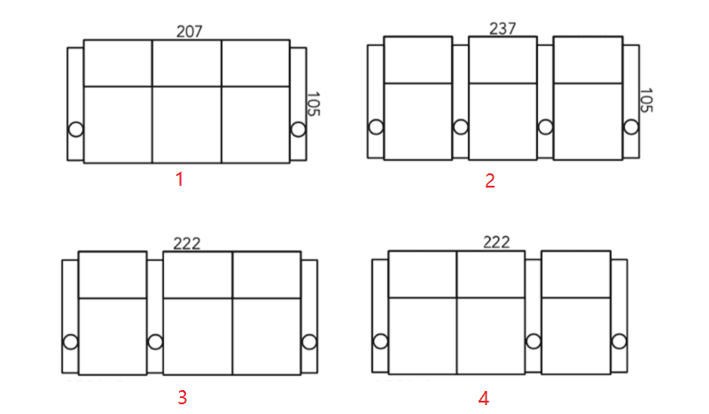 3 seater layout