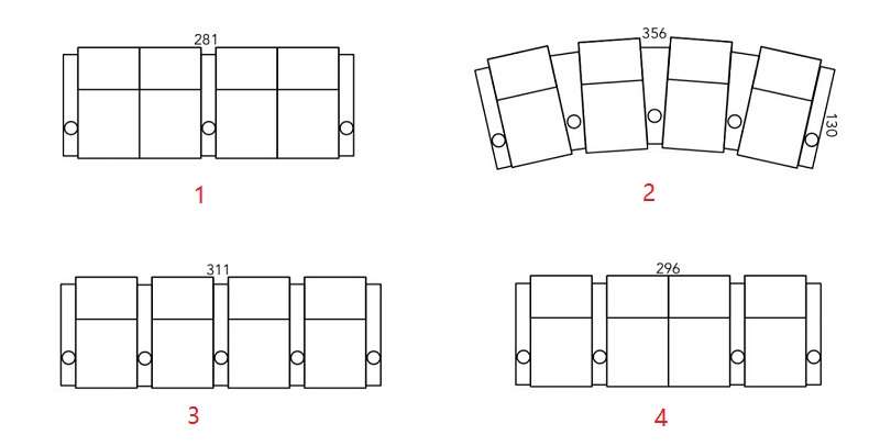 4 seater layout