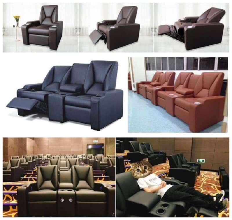 black home theater seating