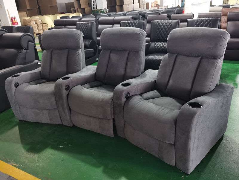 grey home theater seating