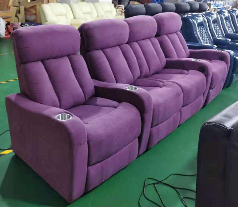 purple home theater seating