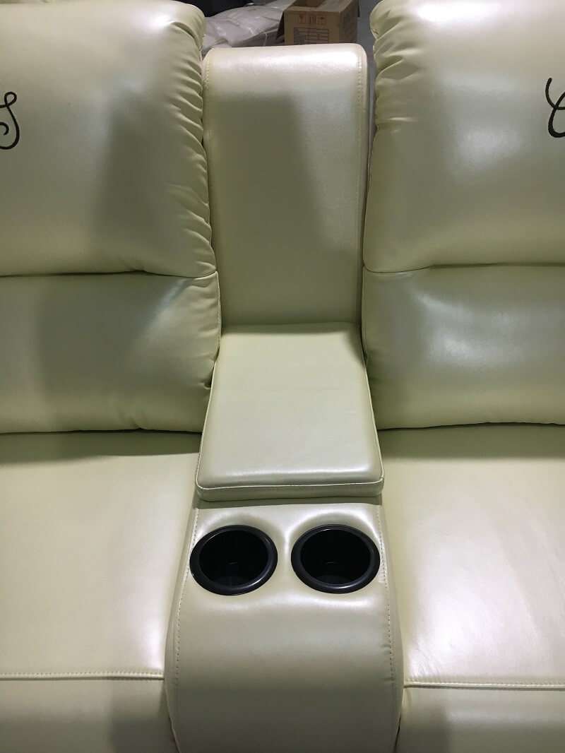 theater seating sofa with console