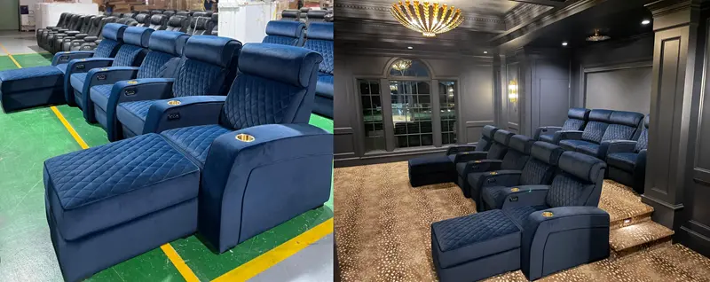custom home theater seating in 4 seater and 5 seater