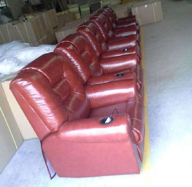 leather movie sofa