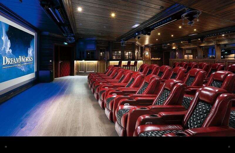 Movie theater with recliner chairs