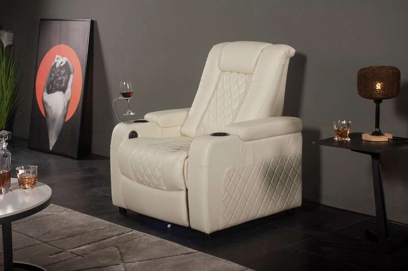 theater recliner with glass holder