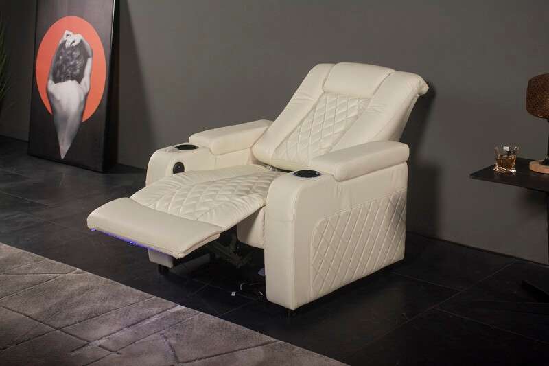 white electric reclining theater chair