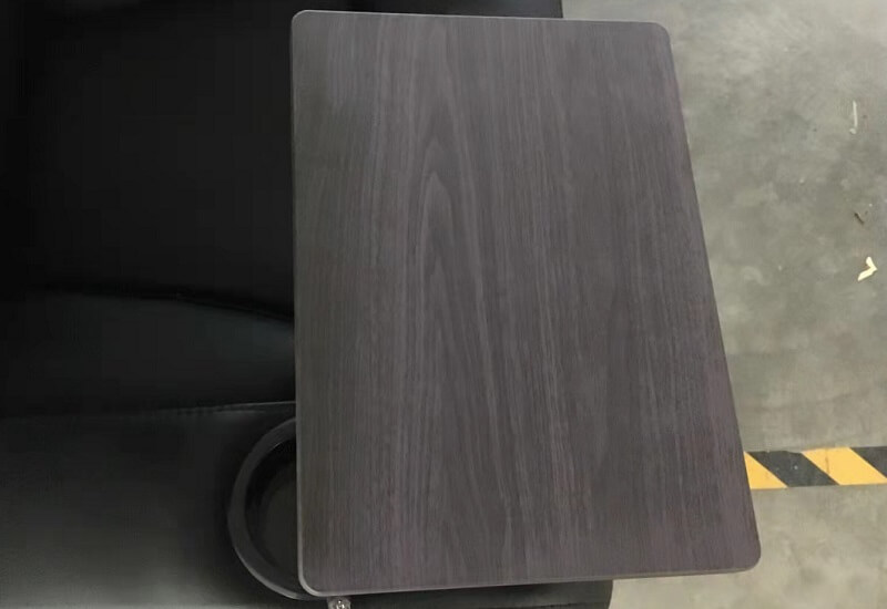 recliner chair tray table in dark wood color