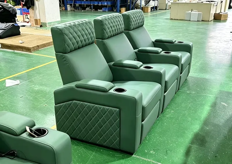 LS-6102 green leather electric theater seats
