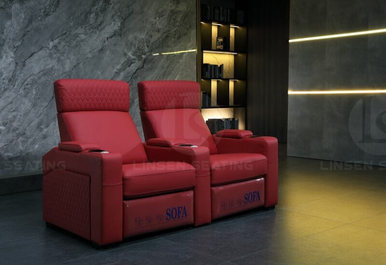 Modern red electric theater recliner