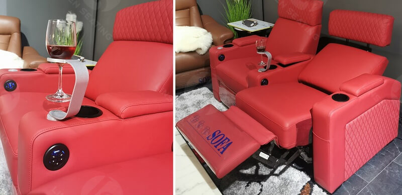 home theater chair with wine glass holder