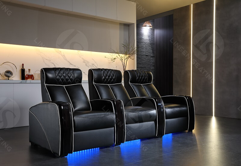 modern home theater seating row of 3
