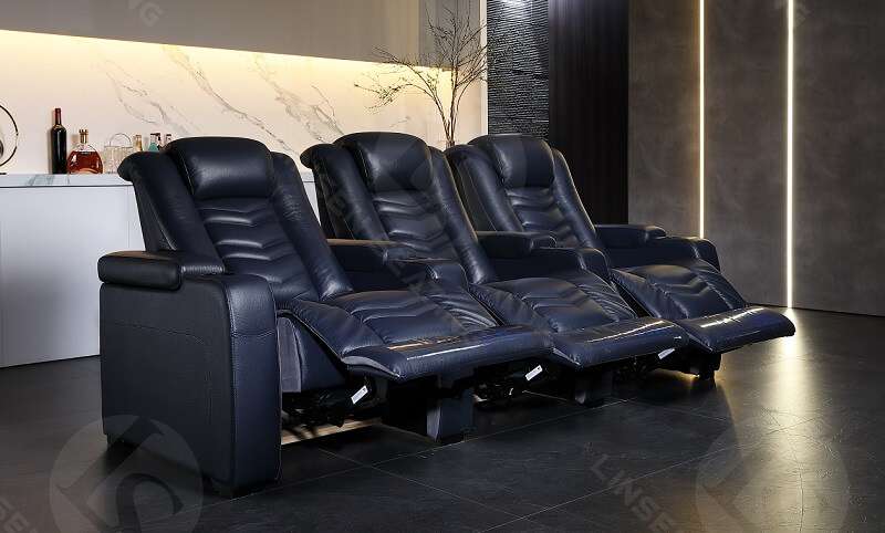 black home theater sofa recliner