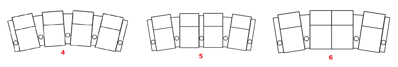 4 seat curved theater seating