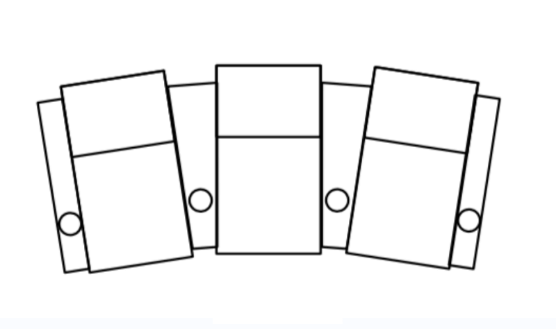 curved theater seating row of 3