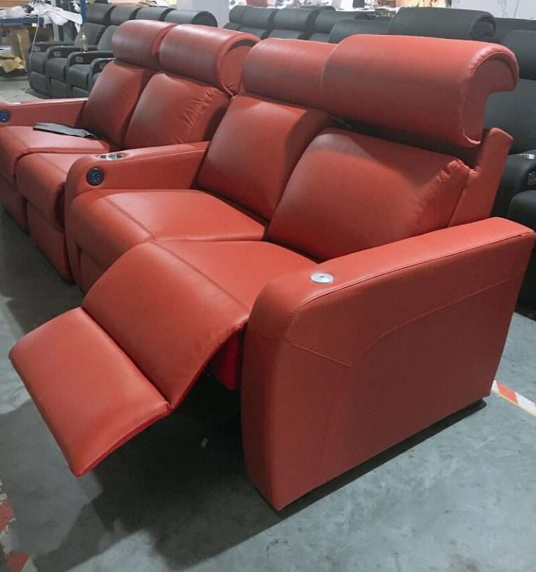 Red Home Theater Seats For Sale With Adjustable Headrest