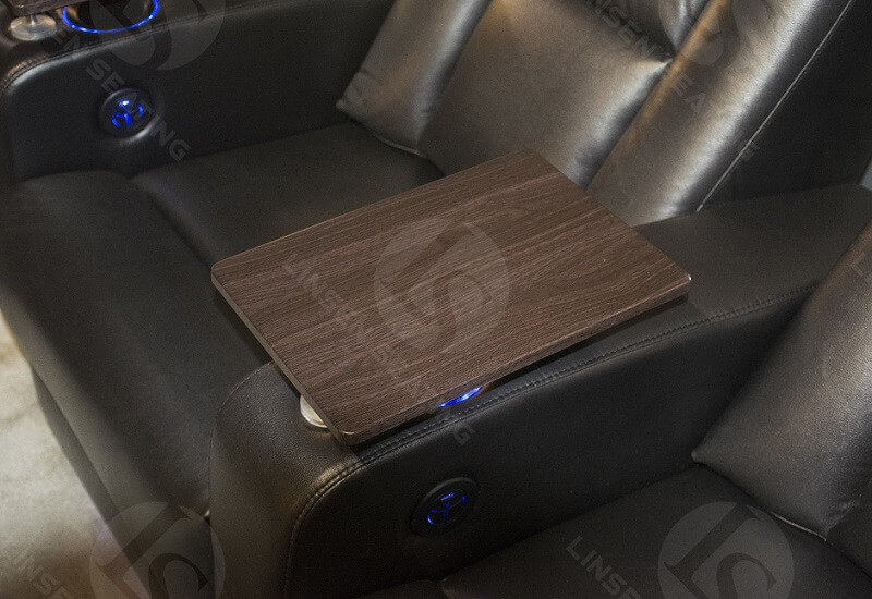 tray table in dark wood color