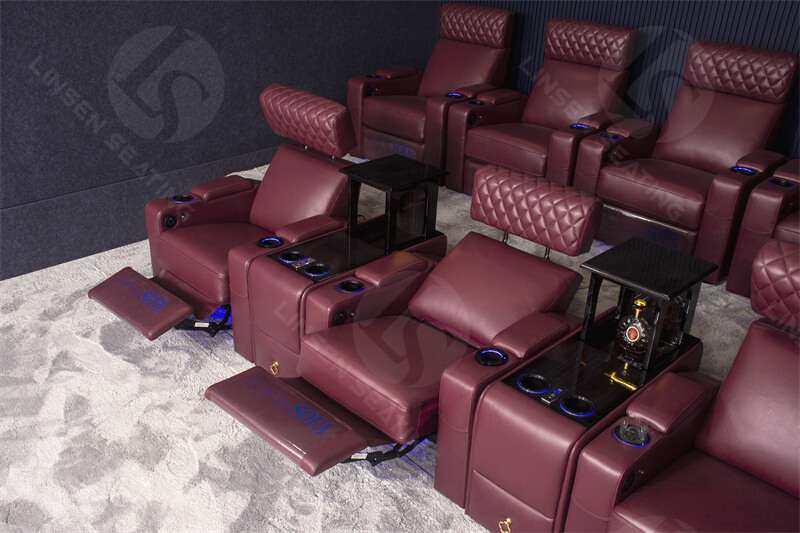 reclining sofa with console and USB port