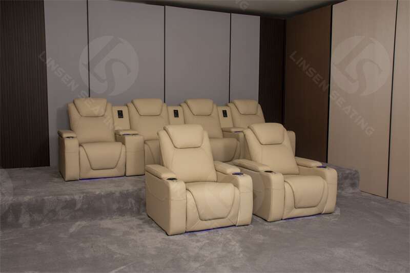 home theater with 6 sofa seating
