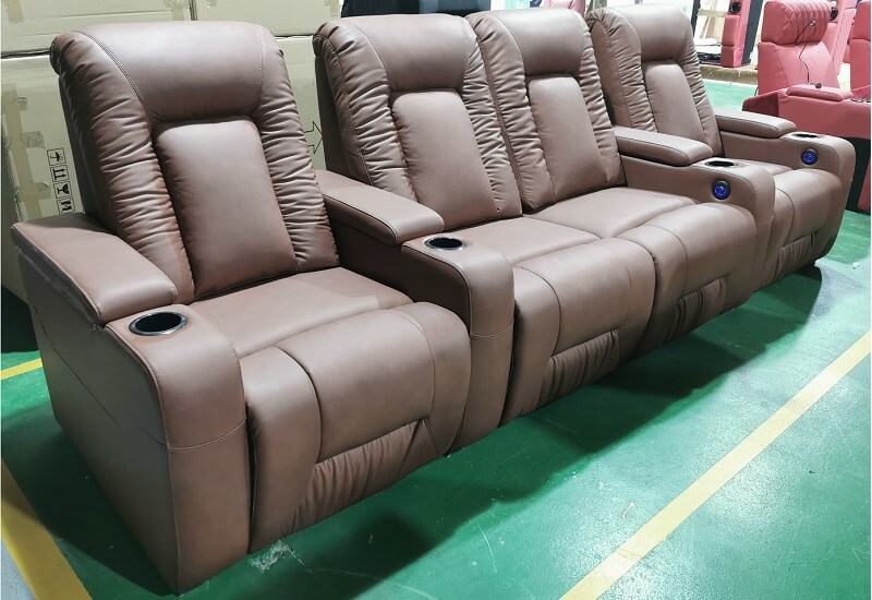 4 seat theater seating with loveseat in the middle