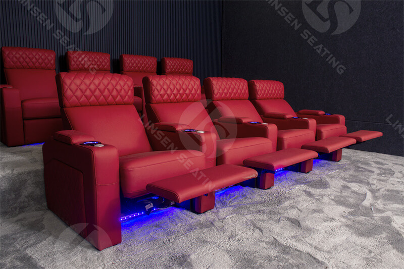 home cinema sofa in red leather