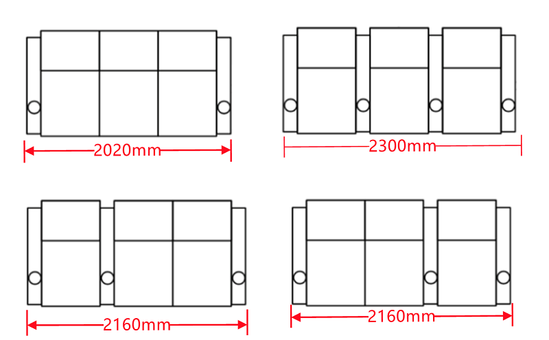 3 seater layout