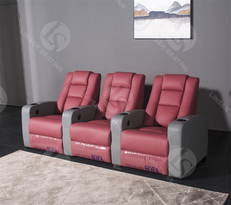 3 seats movie theater recliner