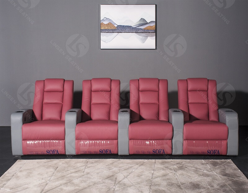 Leather 4 seat theater seating