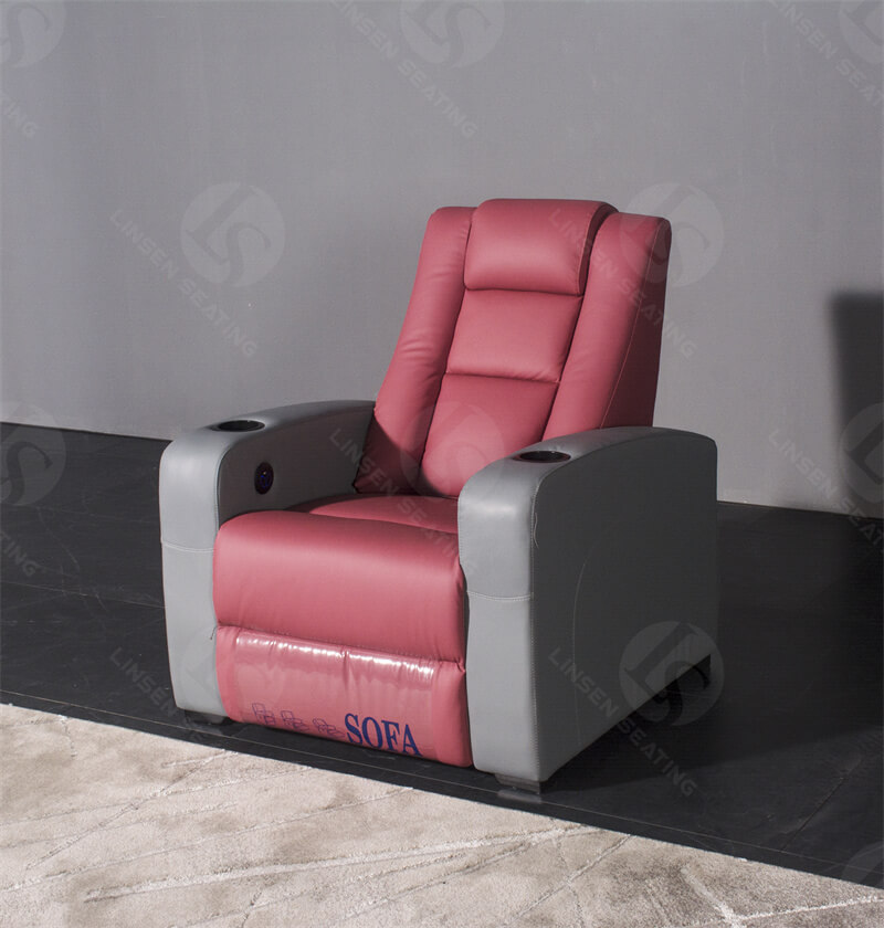 reclining leather sofa with cup holders
