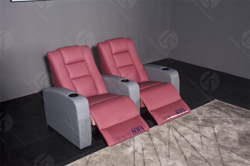 reclining leather theater sofa