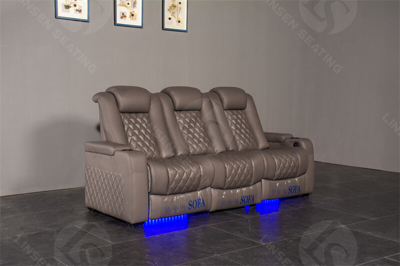brown leather media recliners
