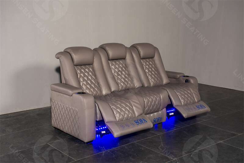 power reclining brown media room seats