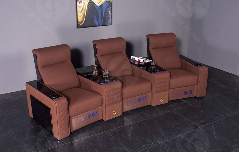 three seat curved home theater seating