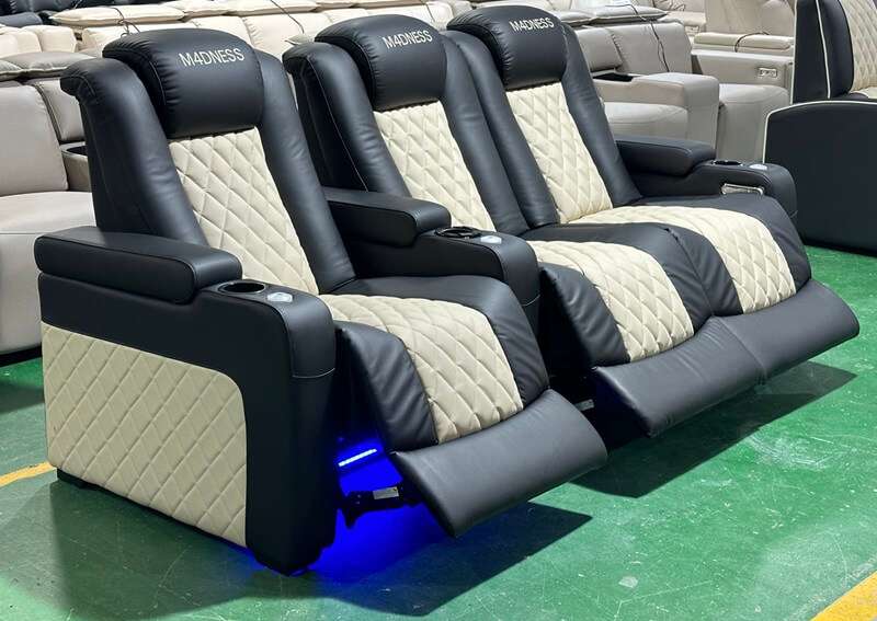 cinema recliners with diamond stitching