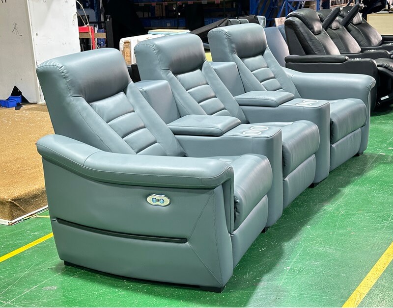 3 seat media recliner chairs