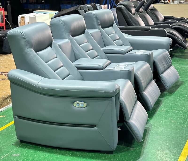 3 seat reclining media chairs