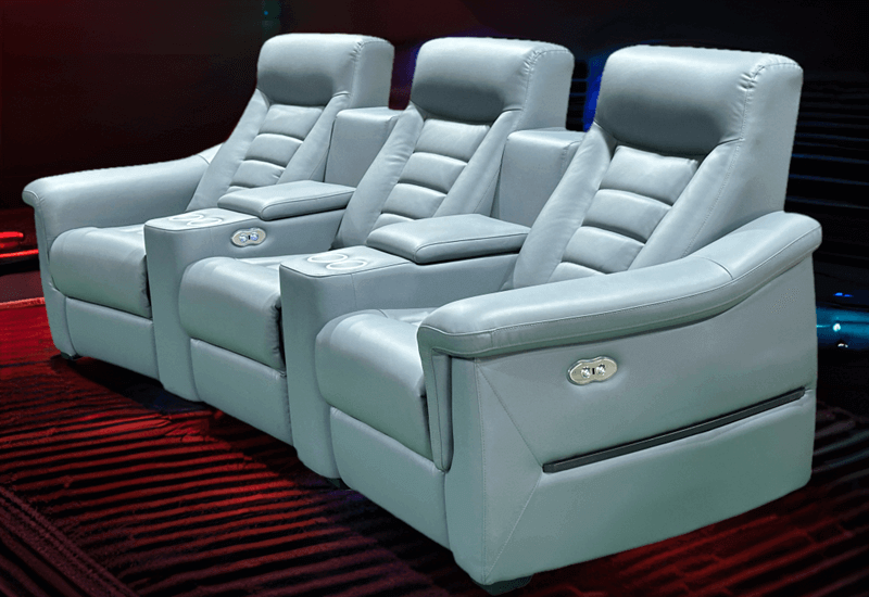 Leather Reclining Media Chairs