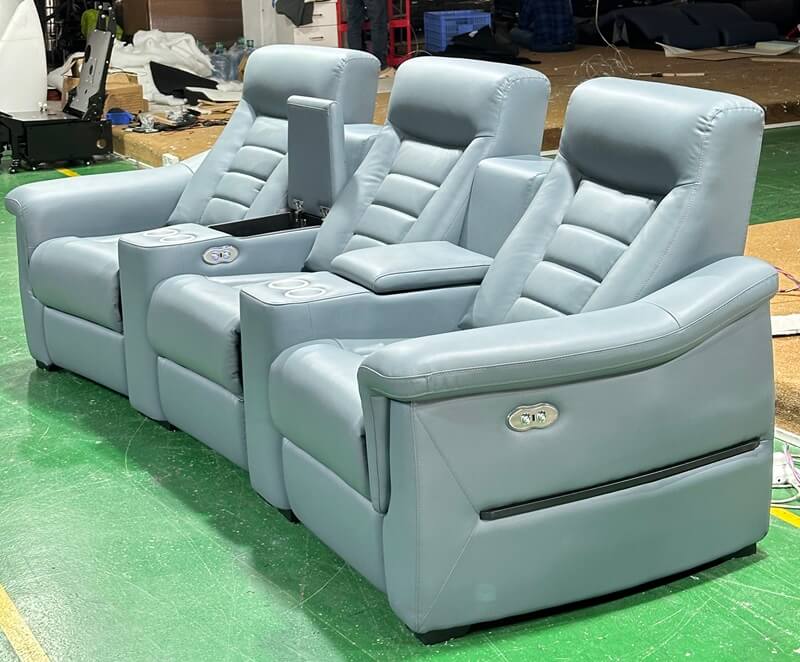 curved row media chairs