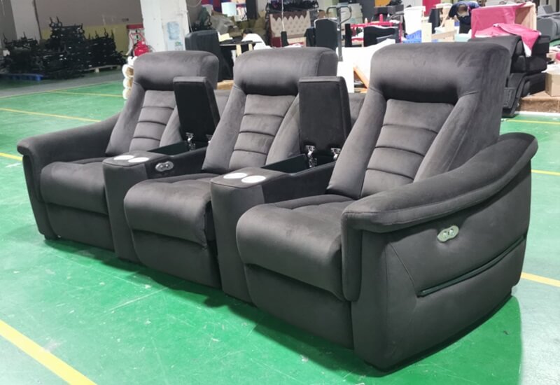 3 seater fabric theater seating