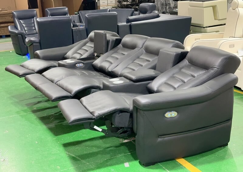 4 seater reclining fabric recliner chairs for home cinema