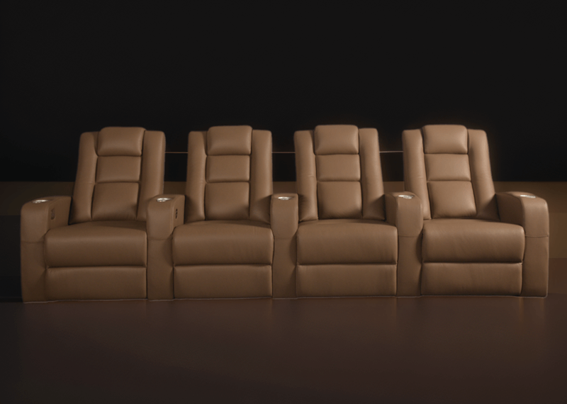 brown leather cinema sofa